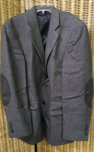 STAFFORD Essentials Wool Classic Fit Sports Blazer Jacket Gray Tweeded Size 38R